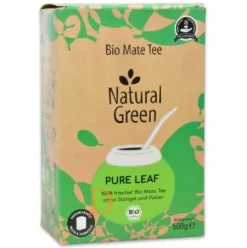 Bio Mate Tee - Natural Green PURE LEAF 500g - Premium Mate Tee ohne Stängel (frisch & ungeräuchert) VAKUUMVERPACKT