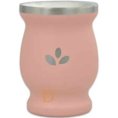 Mate Becher Edelstahl - Natural Green PINK (doppelwandiger Thermo Becher)