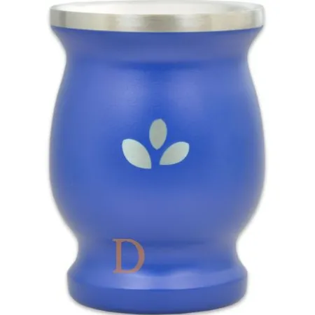 Mate Becher Edelstahl - Natural Green BLAU (doppelwandiger Thermo Becher)