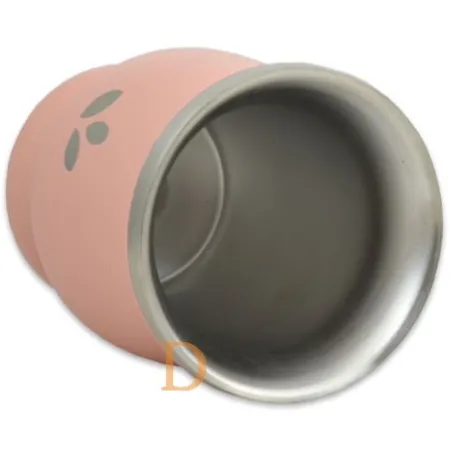 Mate Becher Edelstahl - Natural Green PINK (doppelwandiger Thermo Becher)