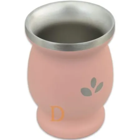 Mate Becher Edelstahl - Natural Green PINK (doppelwandiger Thermo Becher)