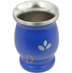 Mate Becher Edelstahl - Natural Green BLAU (doppelwandiger Thermo Becher)