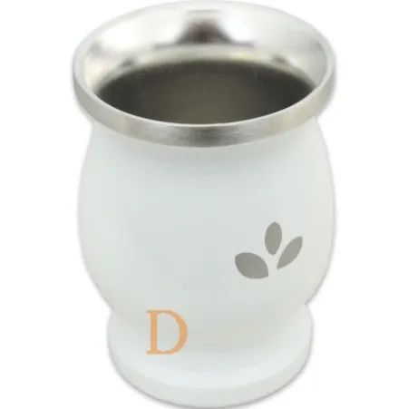 Mate Becher Edelstahl - Natural Green WEIß (doppelwandiger Thermo Becher)