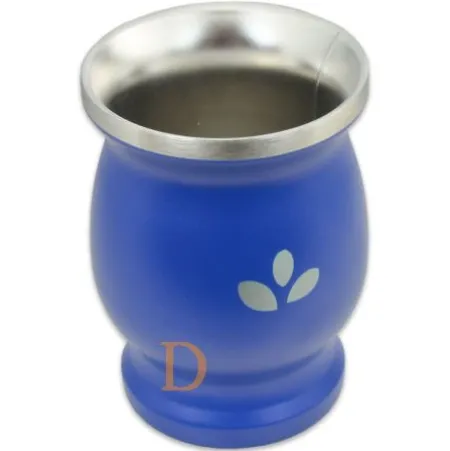 Mate Becher Edelstahl - Natural Green BLAU (doppelwandiger Thermo Becher)
