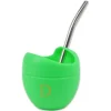 Mate Becher Silikon Delicatino GRÜN - mit Bombilla Cuchara 15,5cm (Extra flexibel)