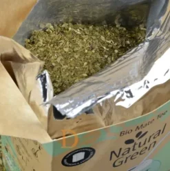 Mate Set Natural Green COOL MINT - KERAMIK (COOL MINT 500g + Mate Becher Pardo + Bombilla Cuchara)