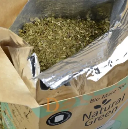Mate Set Natural Green COOL MINT - KERAMIK (COOL MINT 500g + Mate Becher Pardo + Bombilla Cuchara)