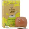Mate Set Natural Green FRESH LEMON - KERAMIK (FRESH LEMON 500g + Mate Becher Pardo + Bombilla Cuchara)
