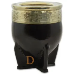 Premium Calabaza IMPERIAL (Matebecher aus KÜRBIS mit Leder überzogen und handverziert)