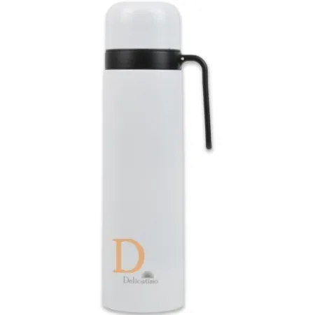 Termo Edelstahl - Delicatino WEIß 1L (Thermoskanne für Mate Tee)