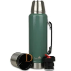 Termo Edelstahl - Delicatino CLASICO 1,2L DUNKELGRÜN (Thermoskanne für Mate Tee)