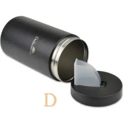 Yerbera Edelstahl Delicatino SCHWARZ 16,5 x 9cm - Dose zur Aufbewahrung von Mate Tee